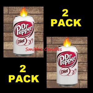 2 PACK Diet Dr Pepper Soda Candle Can 7.5oz Handcrafted in TN Jasmine Scented